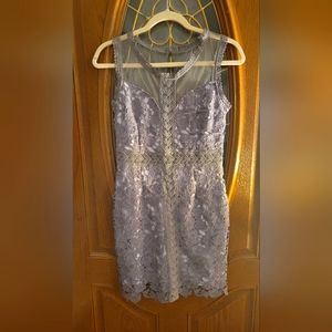 NWOT Soièblu White/Gray crochet mini dress